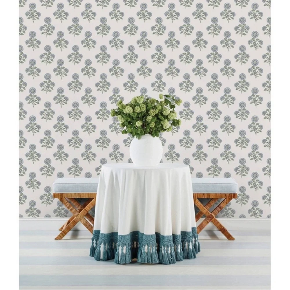 Brewster Flourish Block Print Blue and Green
Multi Peel and Stick 1pc Wallpaper - Picture 2 of 7
